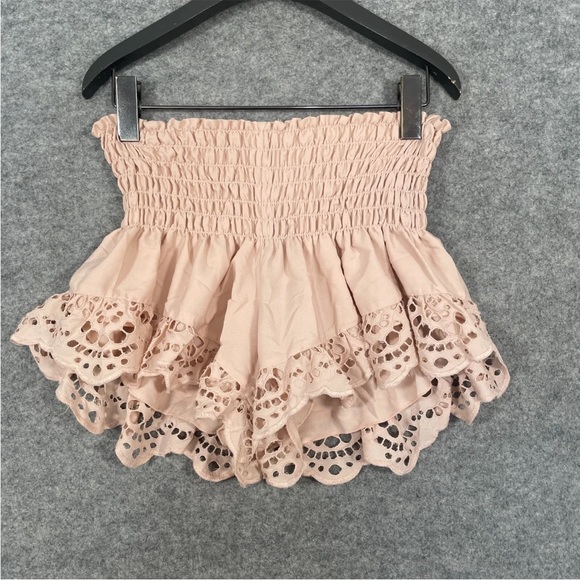 WINSTON WHITE 2 Piece Set Size M/L Womens Pink Shorts & Top Eyelet Summer - Picture 12 of 15